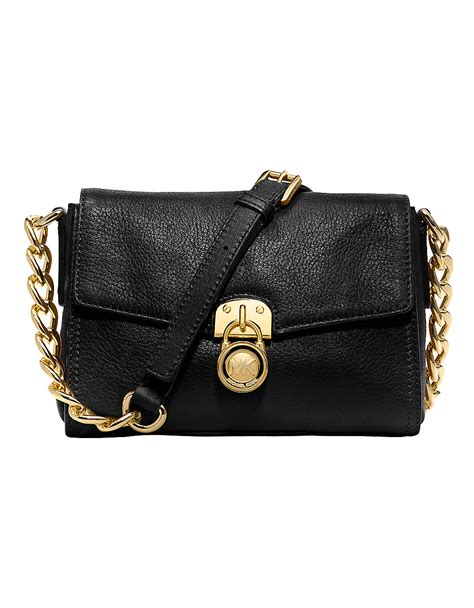 michael kors hamilton small messenger bag black|Michael Kors Hamilton studded tote.